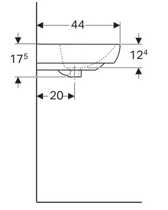Geberit Selnova Square 55x44 cm mosdó csaplyukkal 500.290.01.1