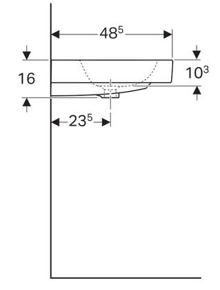 Geberit iCon 90x48,5 cm mosdó csaplyuk nélkül 124093000