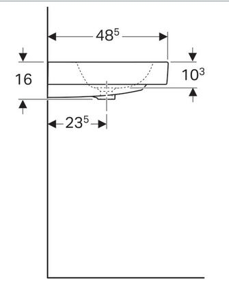 Geberit iCon 120x48,5 cm mosdó csaplyuk nélkül 124025000