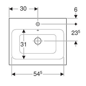 Geberit iCon 60x48,5 cm pultra ültethető mosdó 124560000