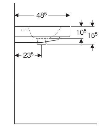 Geberit iCon 60x48,5 cm pultra ültethető mosdó 124560000