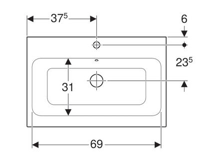 Geberit iCon 75x48,5 cm pultra ültethető mosdó 124575000