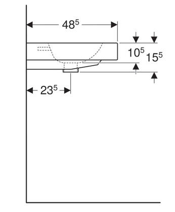 Geberit iCon 75x48,5 cm pultra ültethető mosdó 124575000