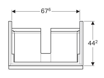 Geberit iCon alsó szekrény mosdóhoz, egy fiókkal, láva 841276000