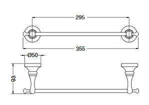 BUGNATESE COMPLEMENTI DARREDO törölközőtartó rúd 30 cm, bronz 24810BR