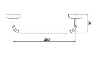 BUGNATESE COMPLEMENTI DARREDO Törölközőtartó rúd 30 cm, króm 30810CR