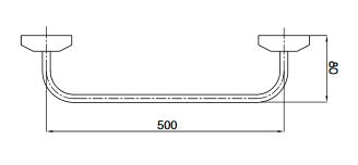 BUGNATESE COMPLEMENTI DARREDO Törölközőtartó rúd 50 cm, bronz 30811BR
