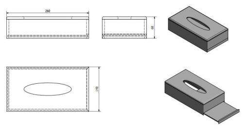 AQUALINE BAMBUS papírtartó, 26x7x14cm, bambusz BI138