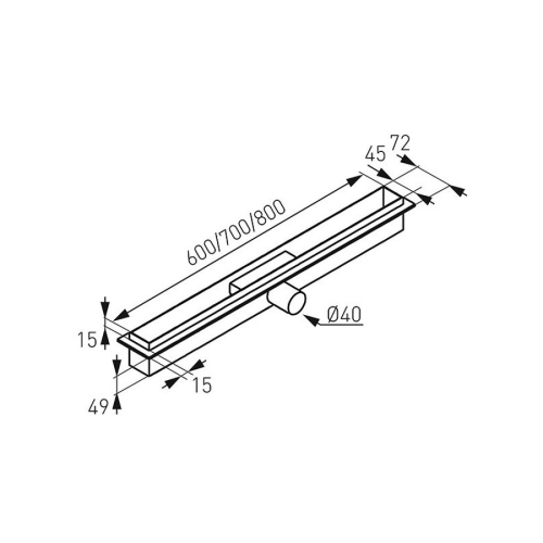 Ferro Super Slim Pro zuhanyfolyóka, 60 cm OLSP1-60