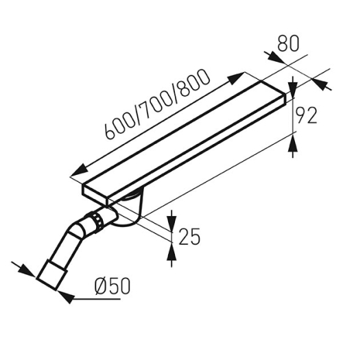 Ferro Easy New zuhanyfolyóka, 80 cm OLE1-80