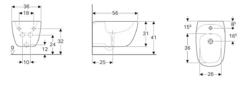 Geberit Citterio fali bide Keratect felület 500.539.01.1