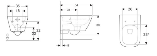 Geberit Smyle Square fali WC, Rimfree - perem nélküli 500.208.01.1 (500208011)