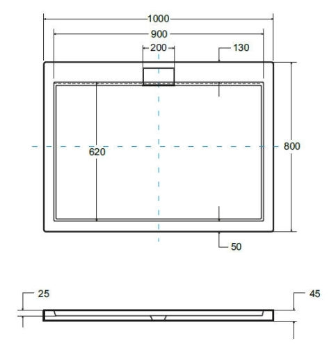 Besco Axim Ultraslim 100x80 cm zuhanytálca