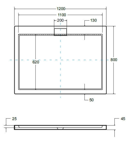 Besco Axim Ultraslim 120x80 cm zuhanytálca