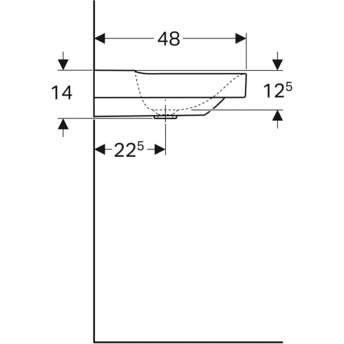 Geberit Xeno 120x48 cm KeraTect mosdó, fehér 500.551.01.1