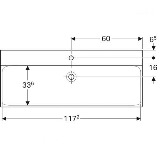 Geberit Xeno 120x48 cm KeraTect mosdó, fehér 500.551.01.1