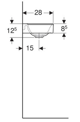 Geberit Xeno 40x28 cm KeraTect jobbos kézmosó, fehér 500.529.01.1