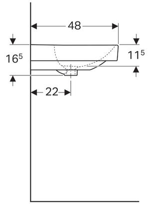 Geberit Smyle Square 75x48 cm-es mosdó 500.249.01.1