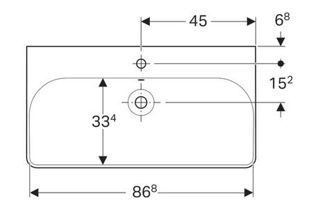 Geberit Smyle Square 90x48 cm-es mosdó 500.251.01.1