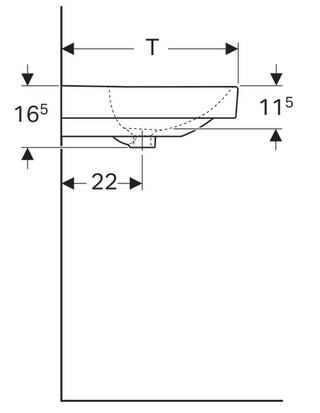 Geberit Smyle Square 90x48 cm-es mosdó 500.251.01.1