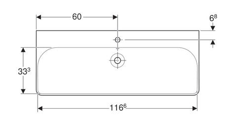 Geberit Smyle Square 120x48 cm-es mosdó 500.226.01.1