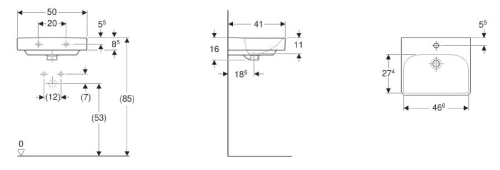 Geberit Smyle Square 50x41 cm-es kézmosó 500.256.01.1