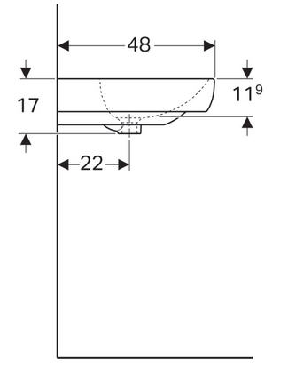 Geberit Smyle 70x48 cm-es mosdó 500.248.01.1