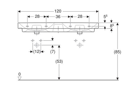 Geberit Smyle Square 120x48 cm-es dupla mosdó 500.223.01.1