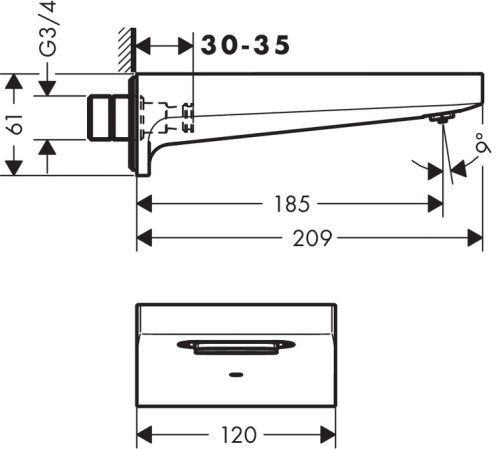 Hansgrohe Metropol kádtöltő, matt fekete 32543670