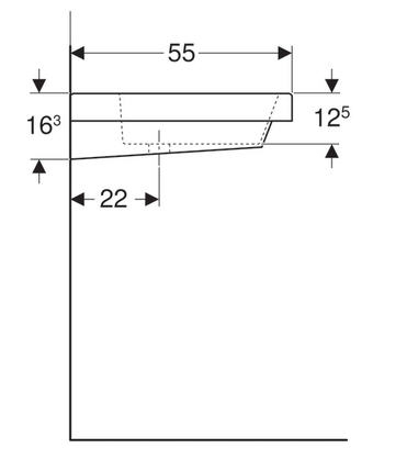 Geberit Bambini 60x55 cm mosdó oldalsó szivacstartóval, csaplyuk nélkül 162704000