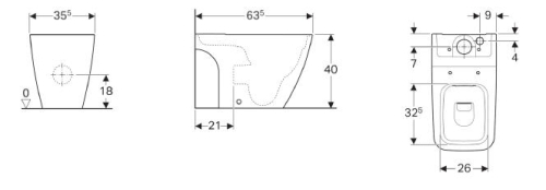 Geberit iCon Square monoblokkos WC csésze, Rimfree 200930000