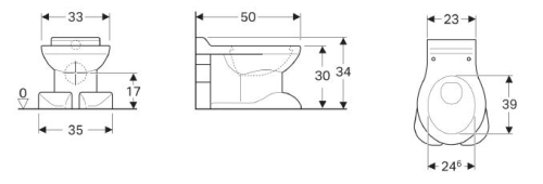 Geberit Bambini álló WC gyermekeknek oroszlánlábas design 212000000