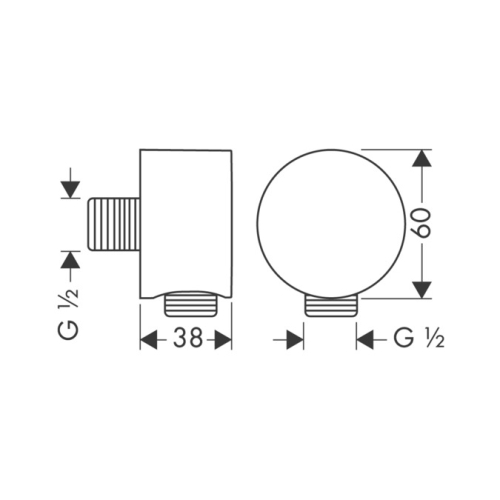 Hansgrohe AXOR Fixfit csőcsatlakozáslakozás DN15, króm 27451000