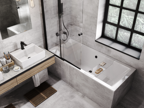 Besco QUADRO SLIM 165x75 cm egyenes kád, fehér WAQ-165-SL