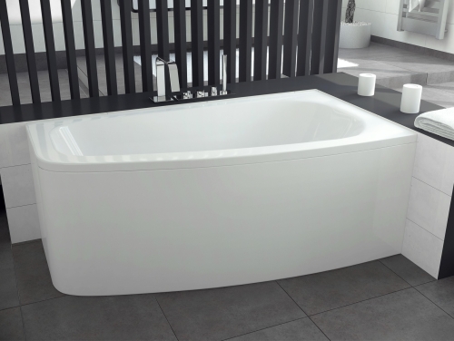 Besco LUNA 150x80 cm jobbos aszimmetrikus kád, fehér WAL-150-NP