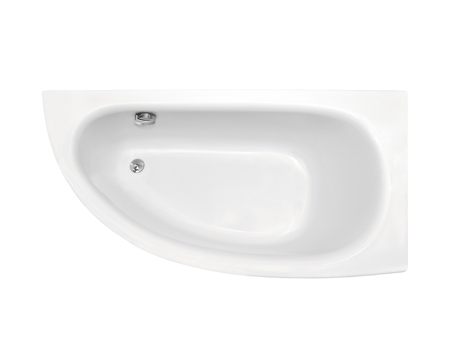 Besco MILENA 150x70 cm jobbos aszimmetrikus kád, fehér WAM-150-NP