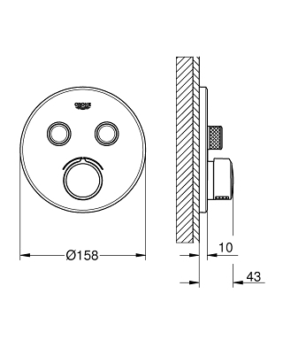 Grohe SmartControl falsík alatti csaptelep 2 fogyasztóhoz 29145000