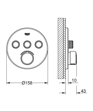 Grohe SmartControl falsík alatti csaptelep 3 fogyasztóhoz 29146000