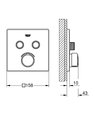 Grohe SmartControl falsík alatti csaptelep 2 fogyasztóhoz 29148000