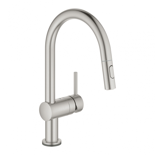 Grohe Minta Touch egykaros mosogató csaptelep kihúzható zuhannyal, supersteel 31358DC2