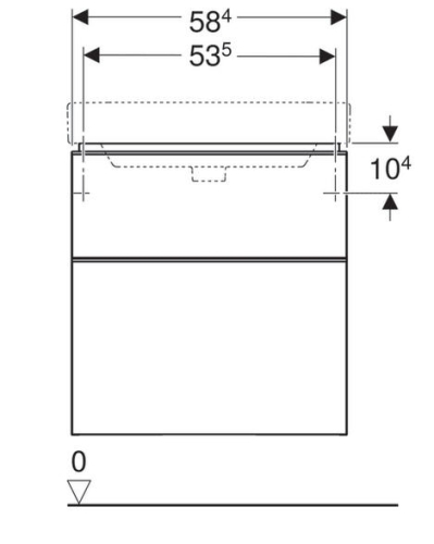 Geberit Smyle Square alsó szekrény mosdóhoz, két fiókkal Melaminos faszerkezet/Feketedió hickory 500.352.JR.1