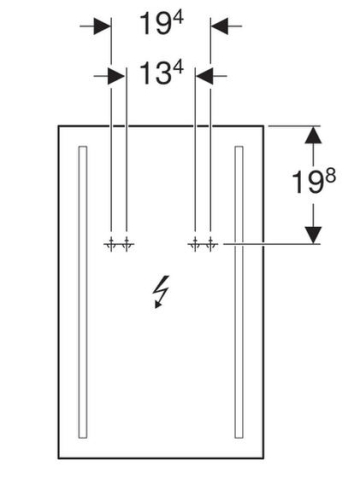 Geberit Option tükör világítással, 40x65 cm 500.580.00.1