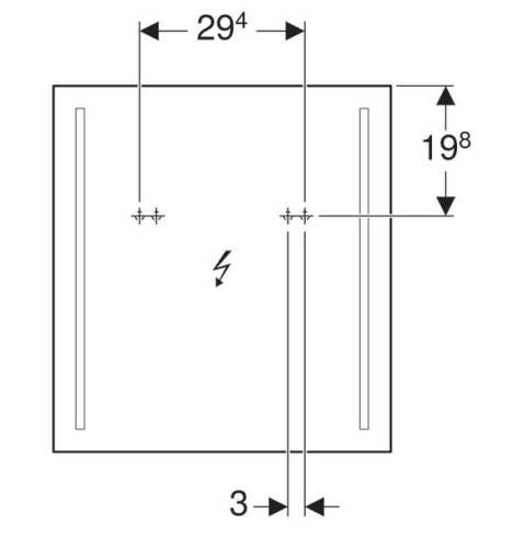 Geberit Option tükör világítással, 60x65 cm 500.586.00.1