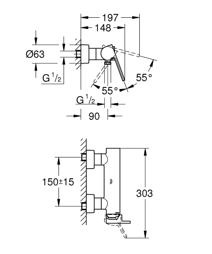 Grohe Plus egykaros zuhanycsaptelep 33577003