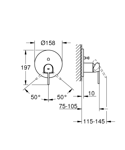 Grohe Plus egykaros falba épített kádcsaptelep 24060003