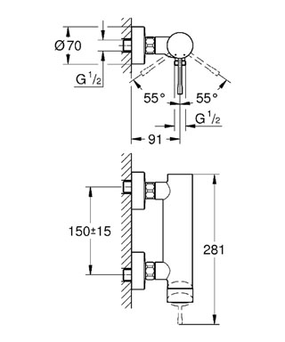 Grohe Essence New egykaros zuhanycsaptelep warm sunset 33636DA1