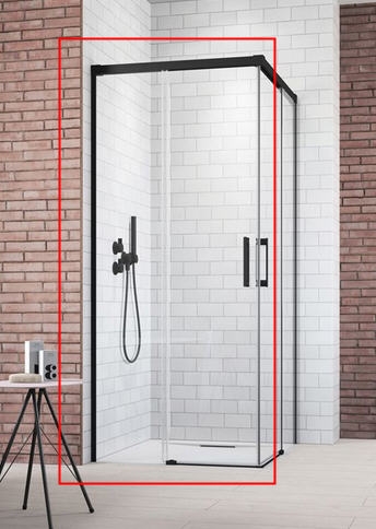 Radaway Idea Black KDD szögletes fekete zuhanykabin 90 cm (csak a balos fél) 387060-54-01L