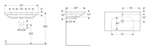 Geberit Acanto 90x48,2 cm mosdó 500.623.01.2