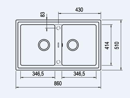 Teka Stone 90 B TG gránit mosogató, carbon 115260008