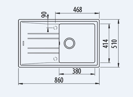 Teka Stone 50 B TG 1B 1D gránit mosogató, metálfekete 115330024